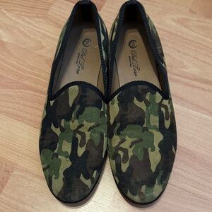 Del Toro Green and Brown Camouflage Slip-Ons